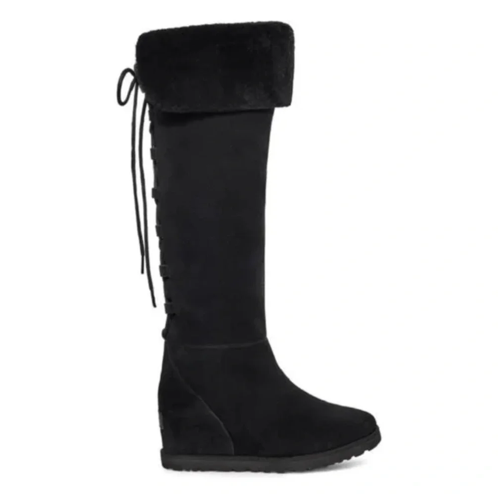 NEW UGG Over the Knee Classic Femme OTK Lace UP Wedge Heel Boots 10